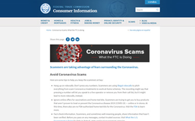 Avoid Coronavirus Scams